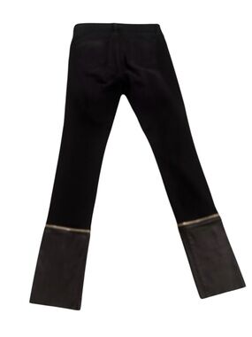 J Brand Alley Cat Black convertible Ankle Crop Pants Zipper off leather size 27